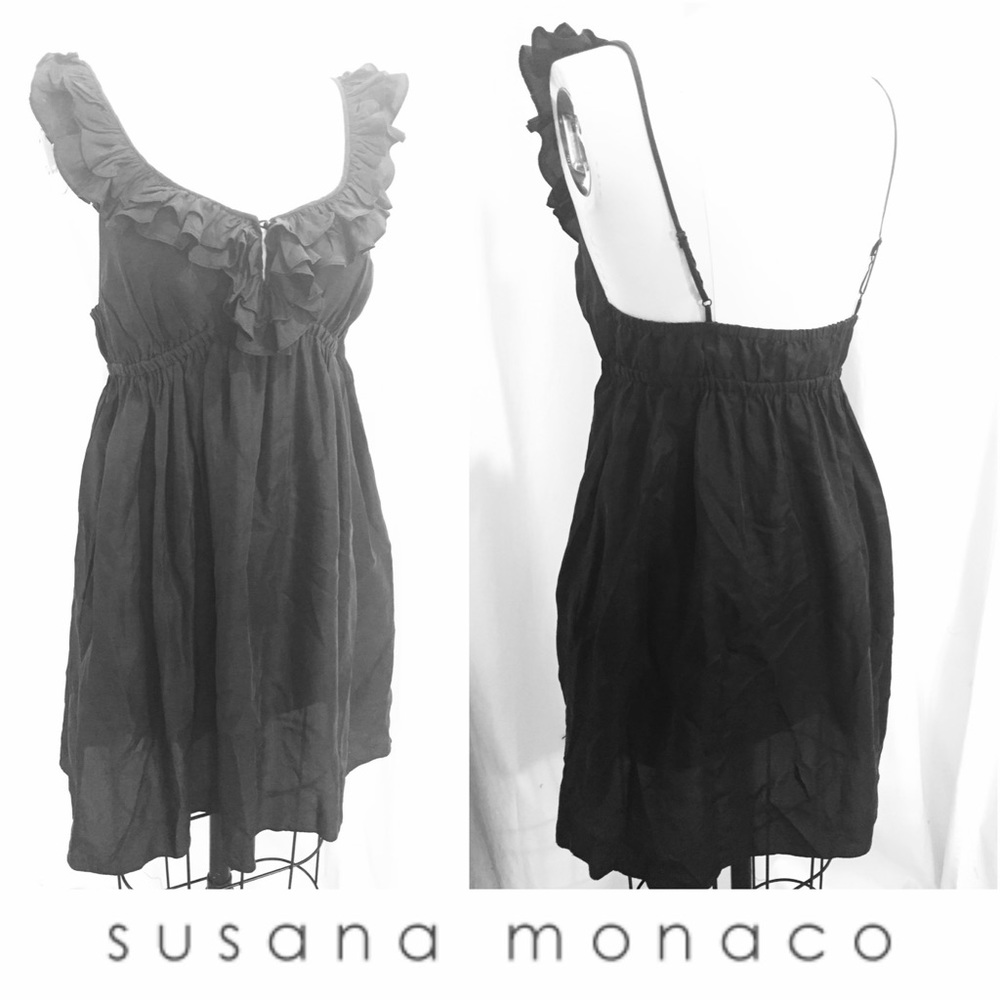 Cute Susana Monaco 💯 % black silk dress.